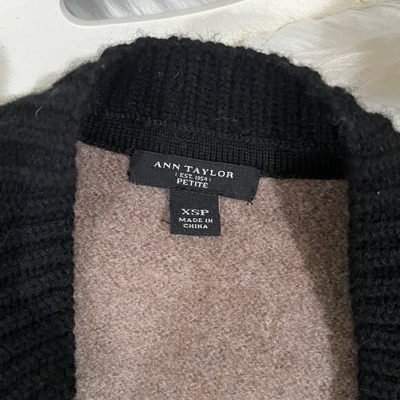 NEW Ann Taylor Wool Longline Colorblock Belt Knit Ribbed Cardigan Sweater Coat … - Picture 9 of 16